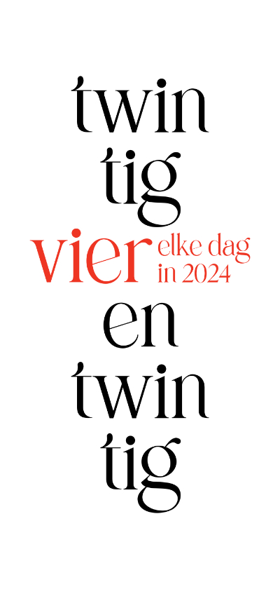 Nieuwjaarskaarten - Nieuwjaar Vier elke dag in 2024