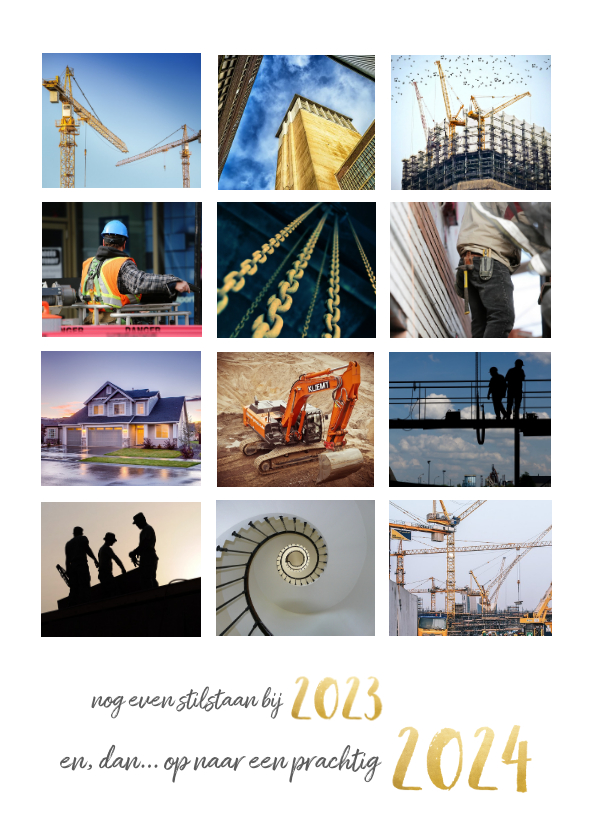 Nieuwjaars fotocollage kaart 12 maanden terugblik - Nieuwjaarskaarten Nieuwjaarskaarten - Nieuwjaars fotocollage kaart 12 maanden terugblik