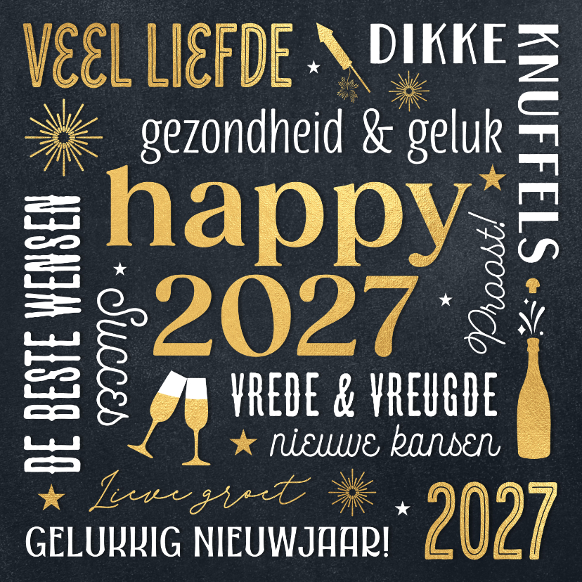Nieuwjaarskaarten - Nieuwjaars kaart 2027 wensen