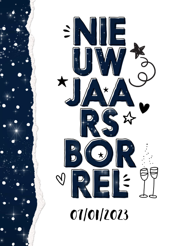Nieuwjaarsborrel uitnodiging - Nieuwjaarskaarten Nieuwjaarskaarten - Nieuwjaarsborrel uitnodiging