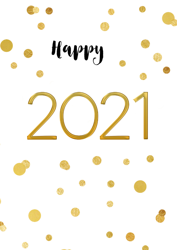 Nieuwjaarskaart 2020 confetti goud - Nieuwjaarskaarten Nieuwjaarskaarten - Nieuwjaarskaart 2020 confetti goud