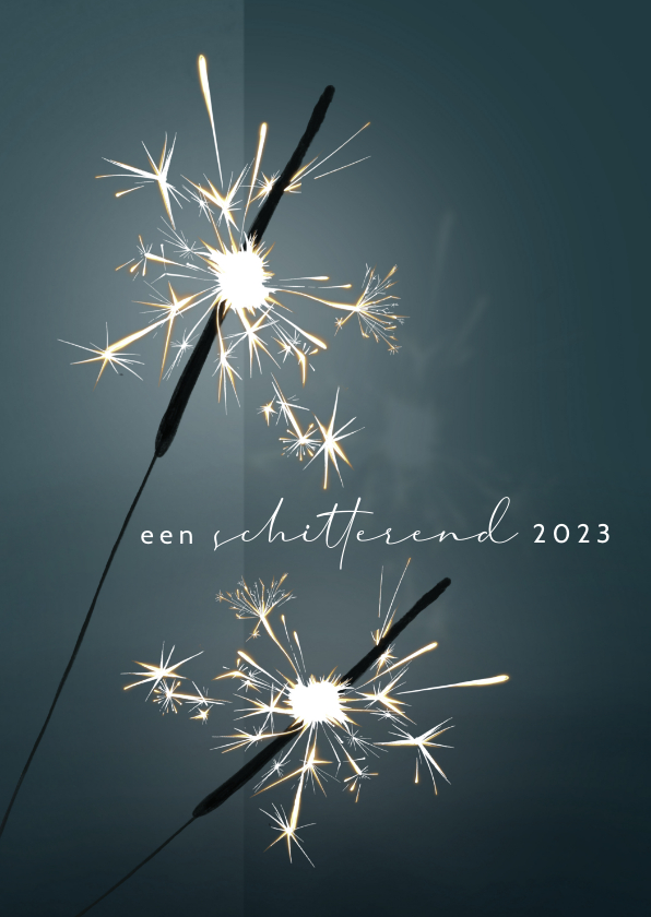 Nieuwjaarskaarten - Nieuwjaarskaart 2022-2023, sterretjes vuurwerk sfeervol