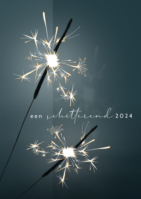 Nieuwjaarskaarten - Nieuwjaarskaart 2023-2024, sterretjes vuurwerk sfeervol