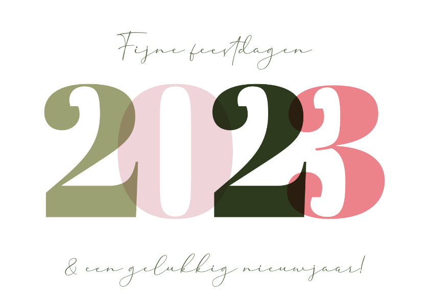 Nieuwjaarskaart 2023 gekleurd minimalistisch - Nieuwjaarskaarten Nieuwjaarskaarten - Nieuwjaarskaart 2023 gekleurd minimalistisch