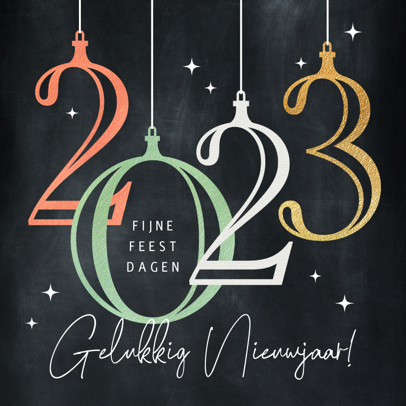 Nieuwjaarskaart 2023 vintage - Nieuwjaarskaarten Nieuwjaarskaarten - Nieuwjaarskaart 2023 vintage