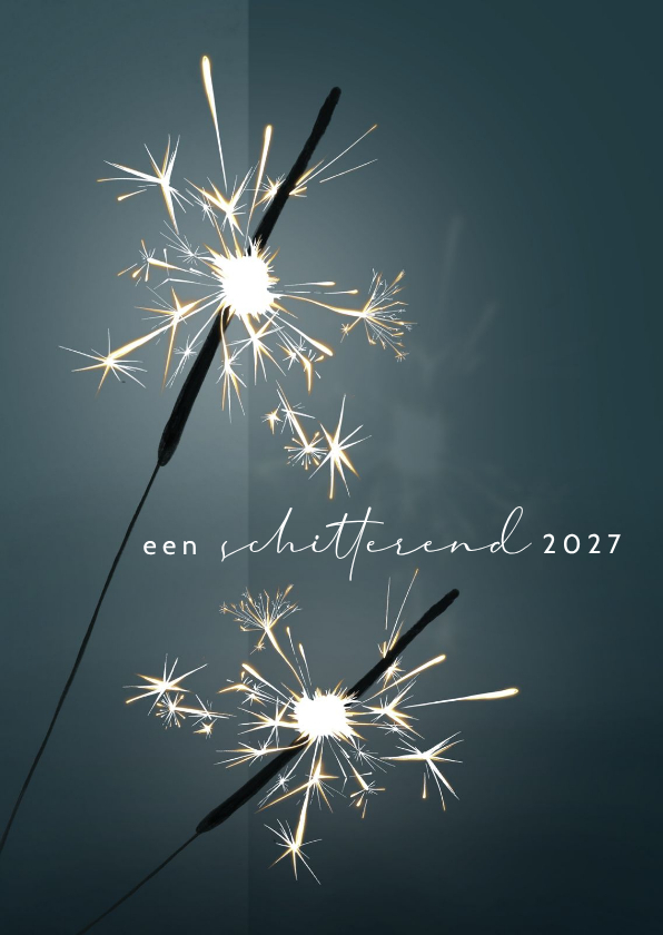 Nieuwjaarskaart 2026-2027, sterretjes vuurwerk sfeervol - Nieuwjaarskaarten Nieuwjaarskaarten - Nieuwjaarskaart 2026-2027, sterretjes vuurwerk sfeervol