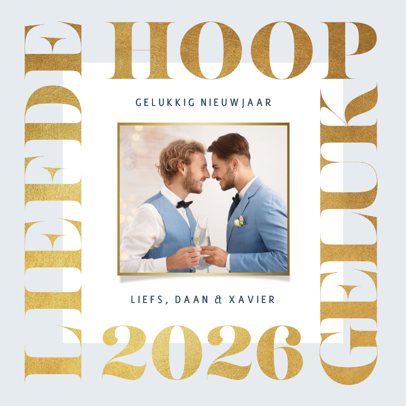 Nieuwjaarskaart 2026 goud modern grafisch foto - Nieuwjaarskaarten Nieuwjaarskaarten - Nieuwjaarskaart 2026 goud modern grafisch foto