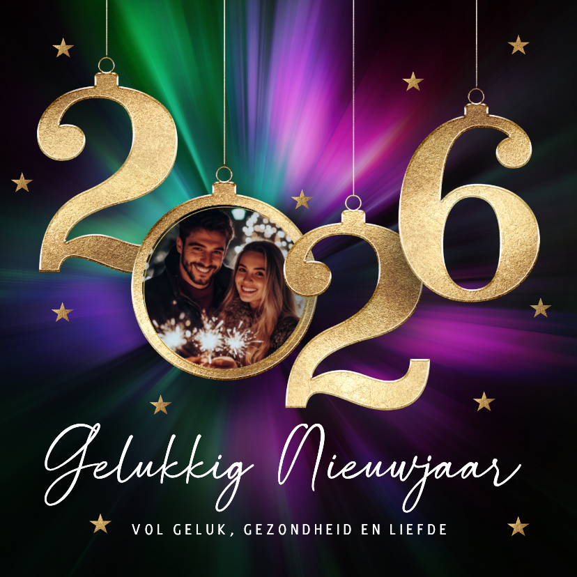 Nieuwjaarskaarten - Nieuwjaarskaart 2026 met foto