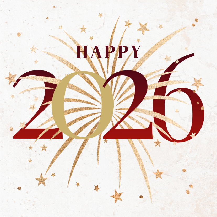Nieuwjaarskaart 2026 met vuurwerk - Nieuwjaarskaarten Nieuwjaarskaarten - Nieuwjaarskaart 2026 met vuurwerk