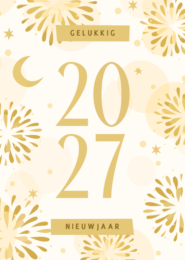 Nieuwjaarskaart 2027 vuurwerk - Nieuwjaarskaarten Nieuwjaarskaarten - Nieuwjaarskaart 2027 vuurwerk
