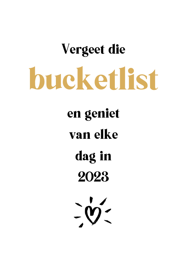 Nieuwjaarskaart bucketlist - Nieuwjaarskaarten Nieuwjaarskaarten - Nieuwjaarskaart bucketlist