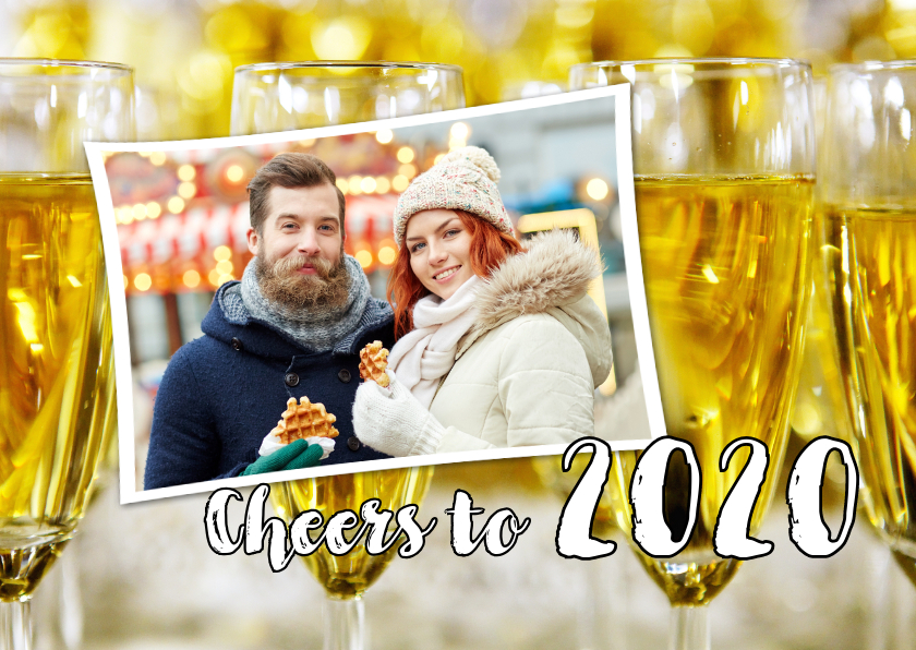 Nieuwjaarskaart Cheers to 2020 champagne foto - Nieuwjaarskaarten Nieuwjaarskaarten - Nieuwjaarskaart Cheers to 2020 champagne foto