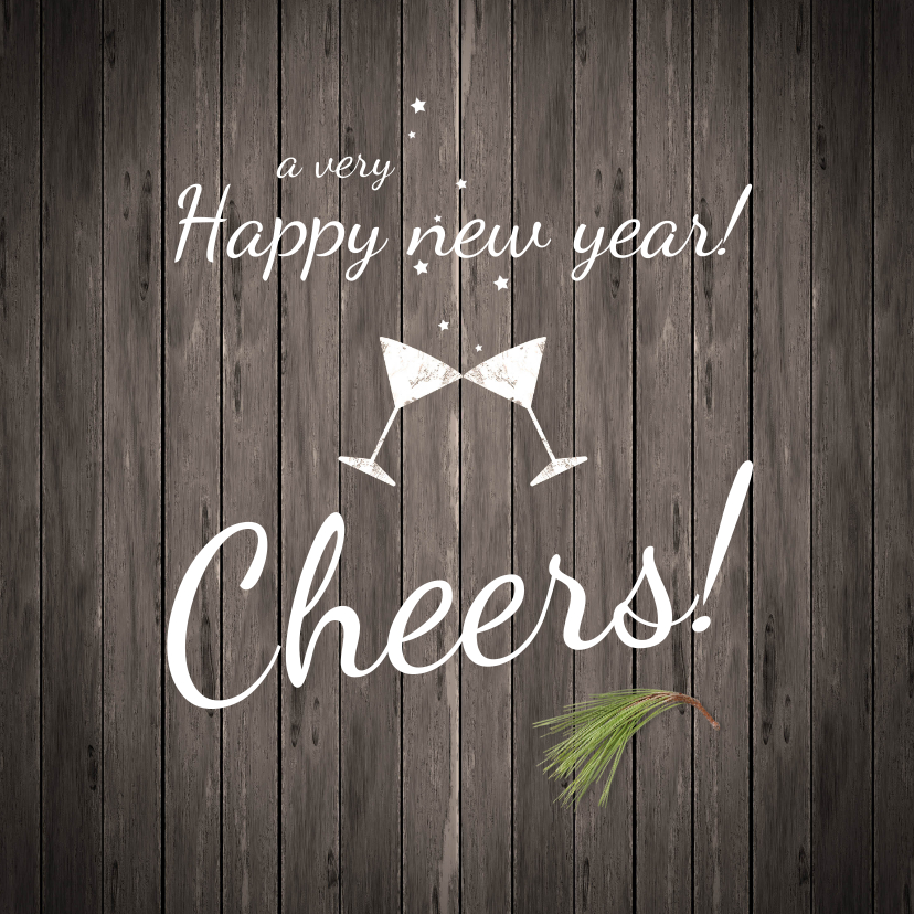 Nieuwjaarskaart Cheers - Nieuwjaarskaarten Nieuwjaarskaarten - Nieuwjaarskaart Cheers