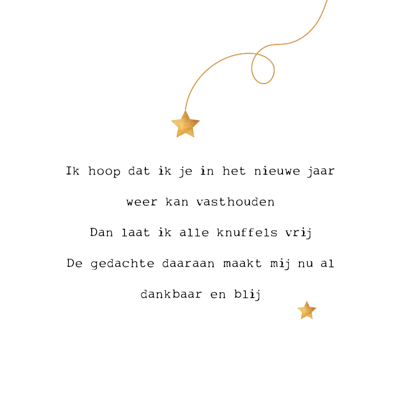 Nieuwjaarskaart : een knuffel in het nieuwe jaar - Nieuwjaarskaarten Nieuwjaarskaarten - Nieuwjaarskaart : een knuffel in het nieuwe jaar