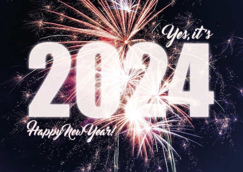 Nieuwjaarskaarten - Nieuwjaarskaart feestelijk vuurwerk