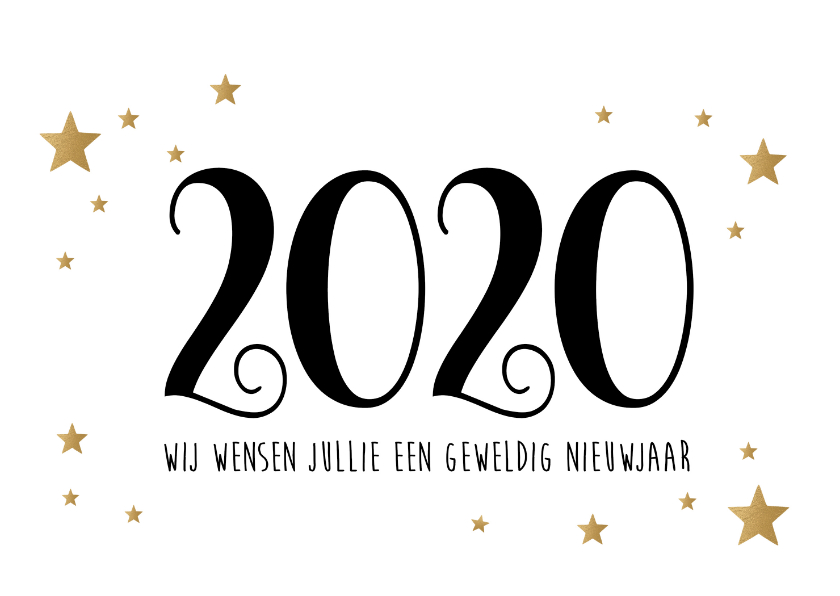 Nieuwjaarskaart Fijne Feestdagen goudlook wit - Nieuwjaarskaarten Nieuwjaarskaarten - Nieuwjaarskaart Fijne Feestdagen goudlook wit