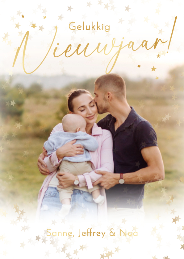 Nieuwjaarskaart fotokaart sterren gelukkig nieuwjaar foto - Nieuwjaarskaarten Nieuwjaarskaarten - Nieuwjaarskaart fotokaart sterren gelukkig nieuwjaar foto