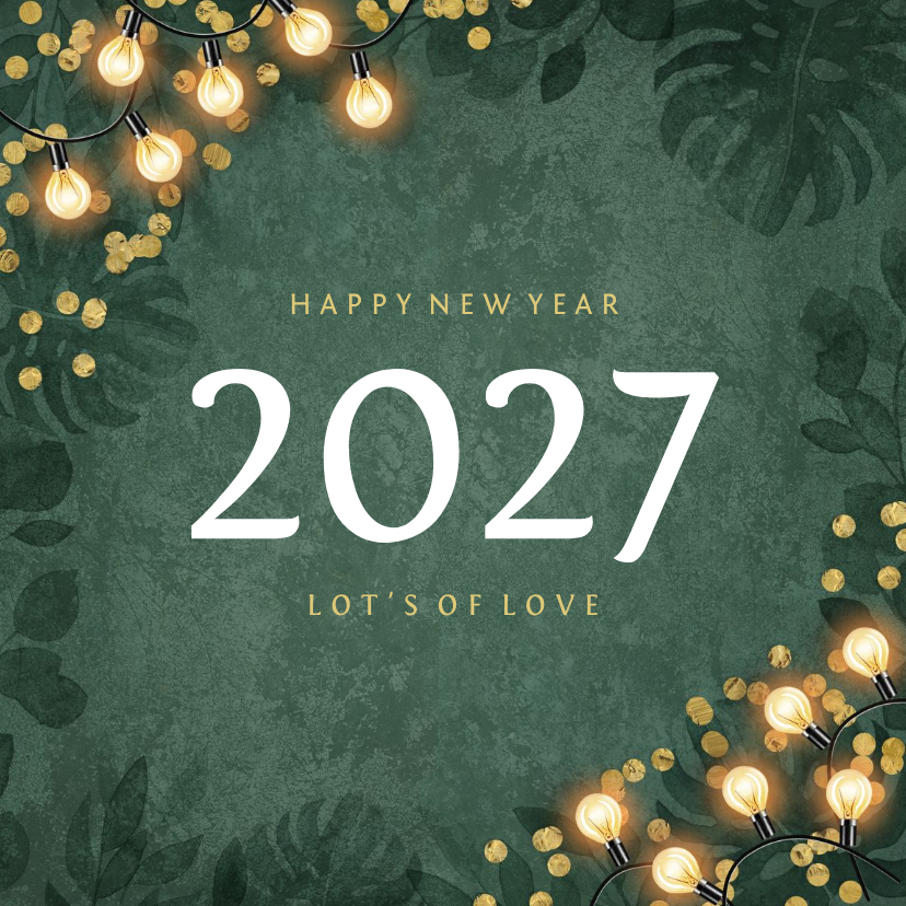 Nieuwjaarskaart goud confetti uitnodiging - Nieuwjaarskaarten Nieuwjaarskaarten - Nieuwjaarskaart goud confetti uitnodiging