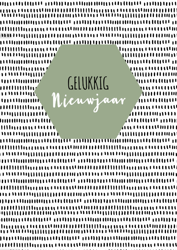 Nieuwjaarskaart grafisch met streepjes - Nieuwjaarskaarten Nieuwjaarskaarten - Nieuwjaarskaart grafisch met streepjes