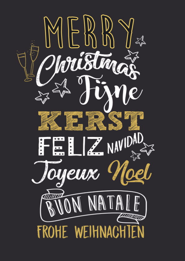 Nieuwjaarskaart handlettering goud wit - Nieuwjaarskaarten Nieuwjaarskaarten - Nieuwjaarskaart handlettering goud wit