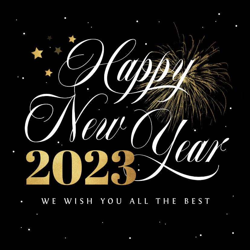 Nieuwjaarskaart happy new year fijne feestdagen vuurwerk - Nieuwjaarskaarten Nieuwjaarskaarten - Nieuwjaarskaart happy new year fijne feestdagen vuurwerk