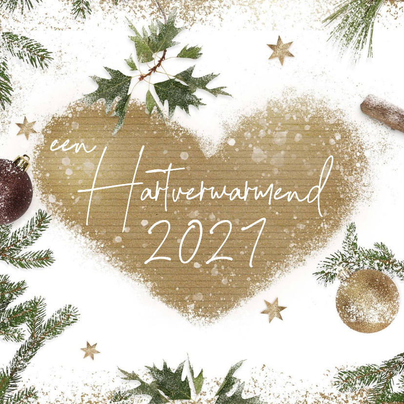 Nieuwjaarskaart hart kraft en natuur - Nieuwjaarskaarten Nieuwjaarskaarten - Nieuwjaarskaart hart kraft en natuur
