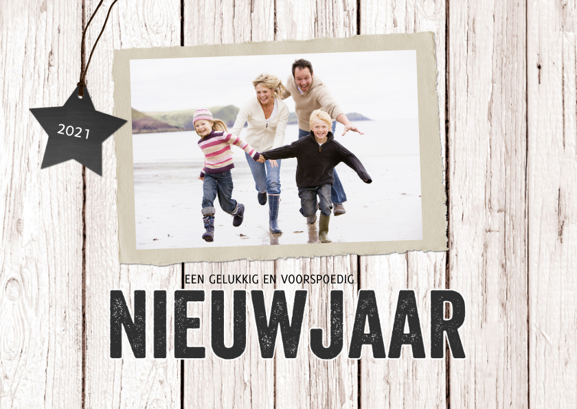 Nieuwjaarskaart hout foto - Nieuwjaarskaarten Nieuwjaarskaarten - Nieuwjaarskaart hout foto