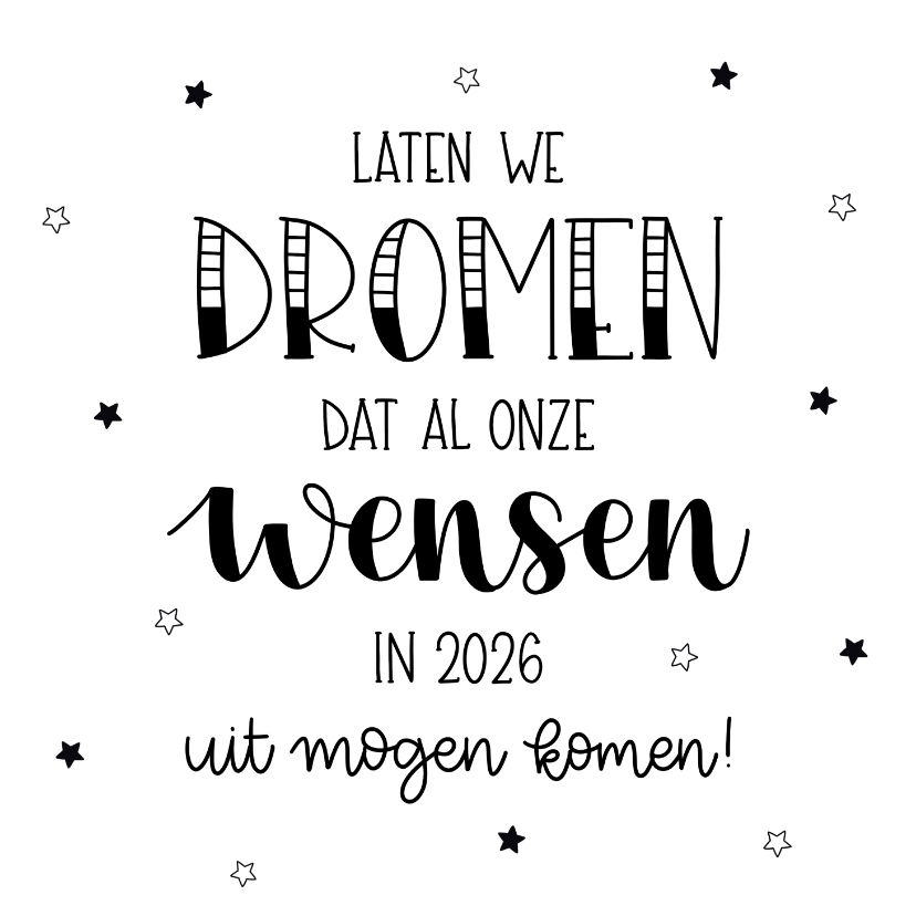 Nieuwjaarskaart 'Laten we dromen' - Nieuwjaarskaarten Nieuwjaarskaarten - Nieuwjaarskaart 'Laten we dromen'