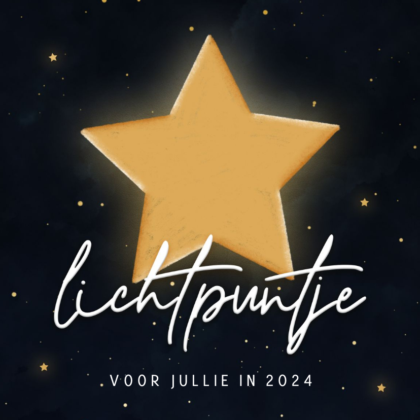 Nieuwjaarskaart lichtpuntje met lichtgevende ster - Nieuwjaarskaarten Nieuwjaarskaarten - Nieuwjaarskaart lichtpuntje met lichtgevende ster