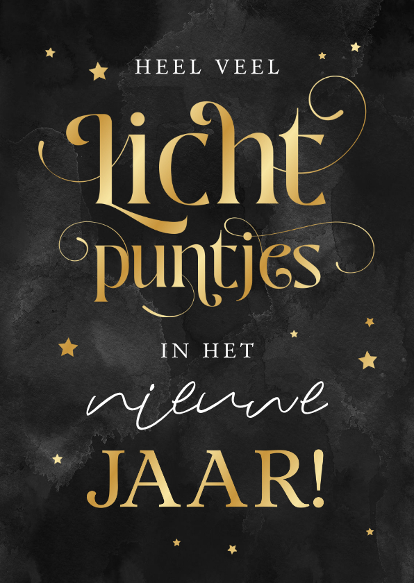 Nieuwjaarskaart lichtpuntjes in het nieuwe jaar goud - Nieuwjaarskaarten Nieuwjaarskaarten - Nieuwjaarskaart lichtpuntjes in het nieuwe jaar goud