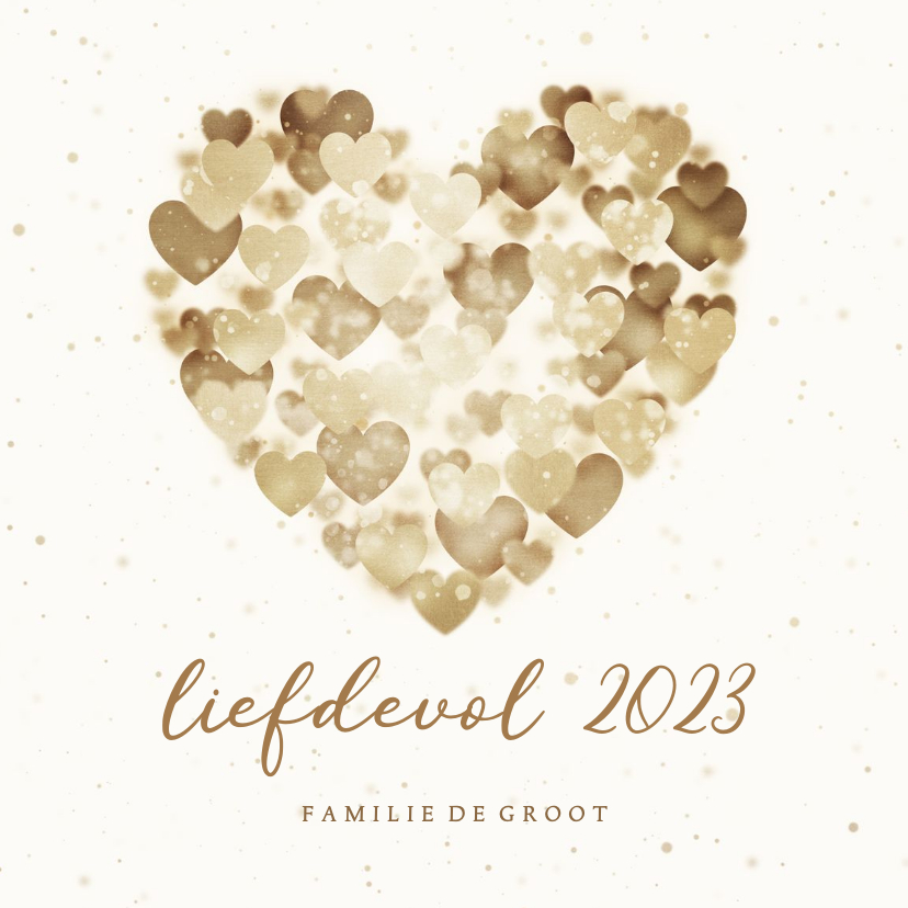 Nieuwjaarskaart liefdevol 2023 hart van hartjes - Nieuwjaarskaarten Nieuwjaarskaarten - Nieuwjaarskaart liefdevol 2023 hart van hartjes