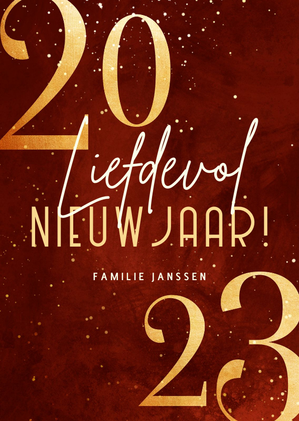 Nieuwjaarskaart liefdevol nieuwjaar in 2023 - Nieuwjaarskaarten Nieuwjaarskaarten - Nieuwjaarskaart liefdevol nieuwjaar in 2023