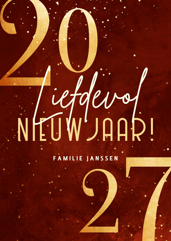 Nieuwjaarskaart liefdevol nieuwjaar in 2027 - Nieuwjaarskaarten Nieuwjaarskaarten - Nieuwjaarskaart liefdevol nieuwjaar in 2027