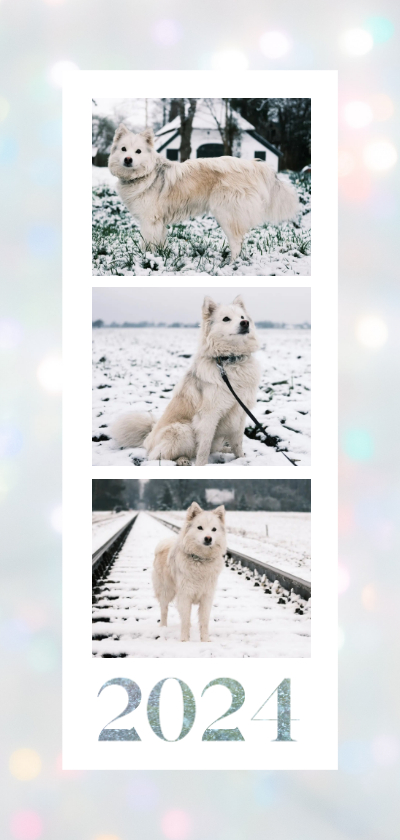 Nieuwjaarskaart met bokeh effect en fotocollage - Nieuwjaarskaarten Nieuwjaarskaarten - Nieuwjaarskaart met bokeh effect en fotocollage