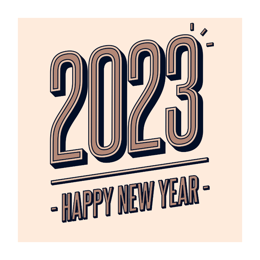 Nieuwjaarskaarten - Nieuwjaarskaart retro 2022 happy new year