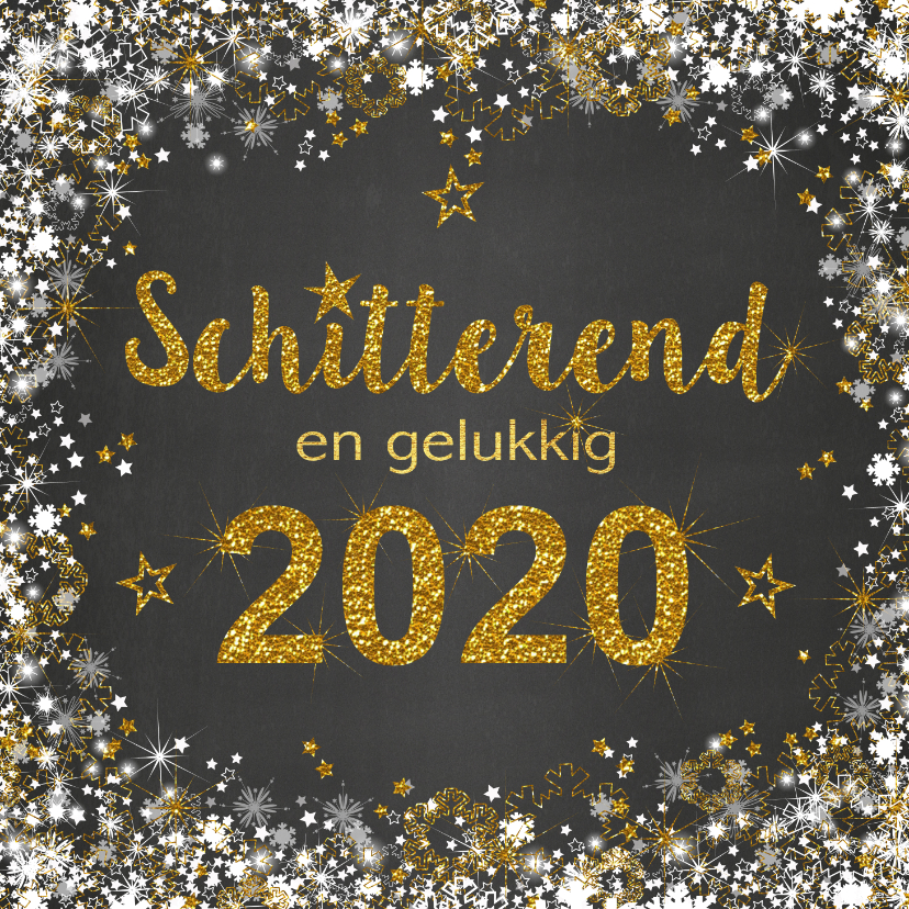 Nieuwjaarskaart stijlvolle kaart met een schitterend 2020 - Nieuwjaarskaarten Nieuwjaarskaarten - Nieuwjaarskaart stijlvolle kaart met een schitterend 2020