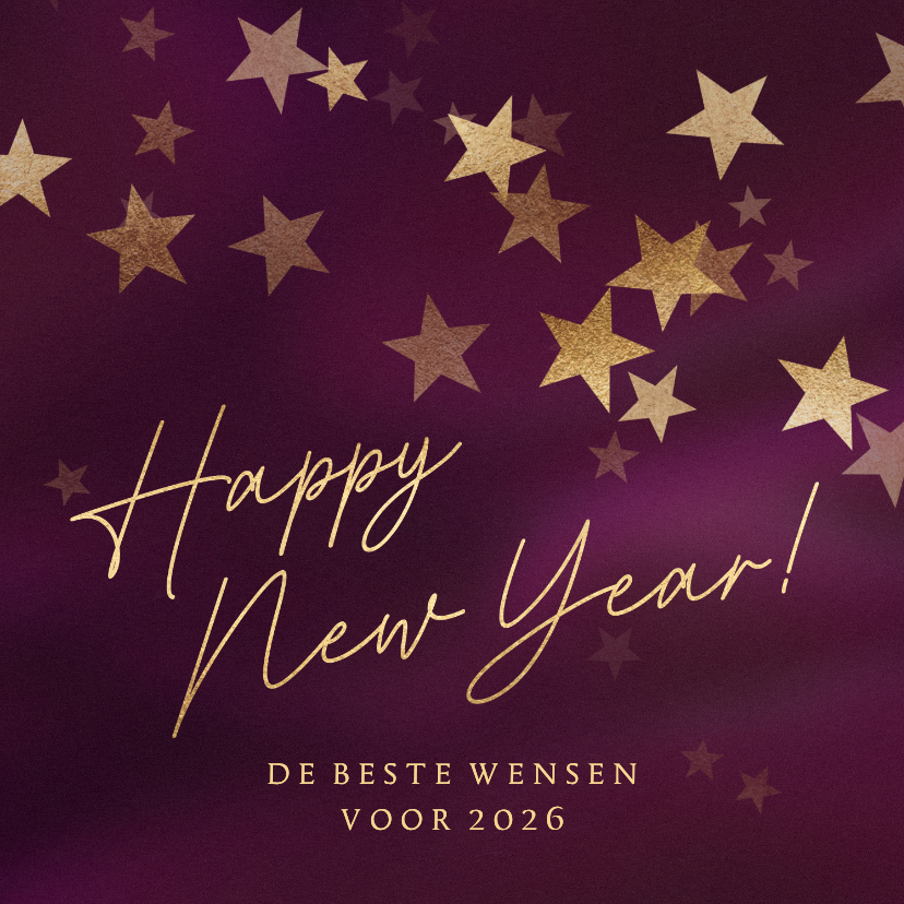 Nieuwjaarskaarten - Nieuwjaarskaart sprankelende sterren