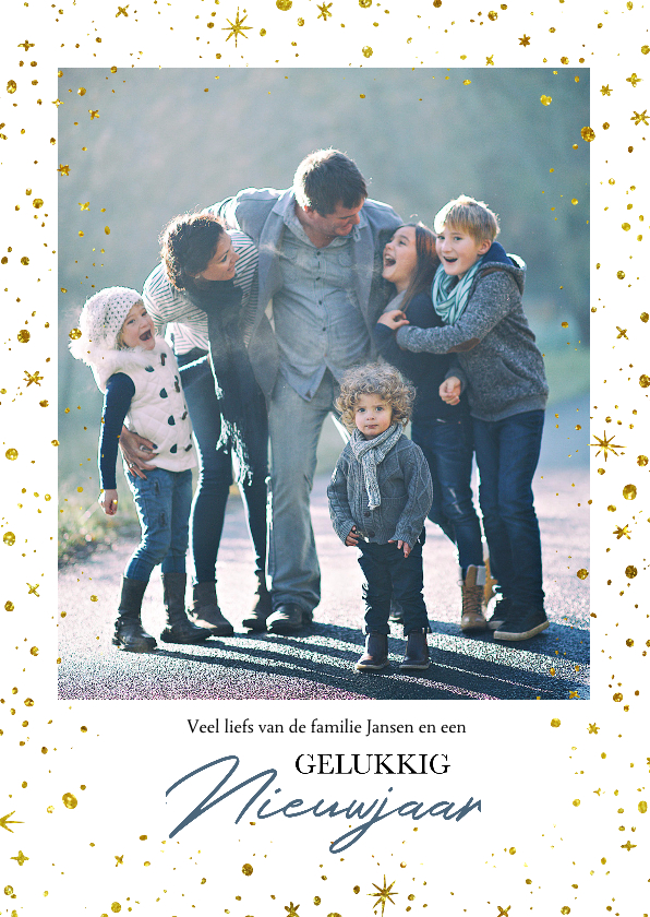 Nieuwjaarskaart Sterren foto familie - Nieuwjaarskaarten Nieuwjaarskaarten - Nieuwjaarskaart Sterren foto familie