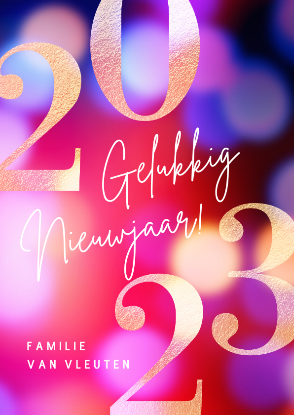 Nieuwjaarskaart stijlvol 2023 - Nieuwjaarskaarten Nieuwjaarskaarten - Nieuwjaarskaart stijlvol 2023