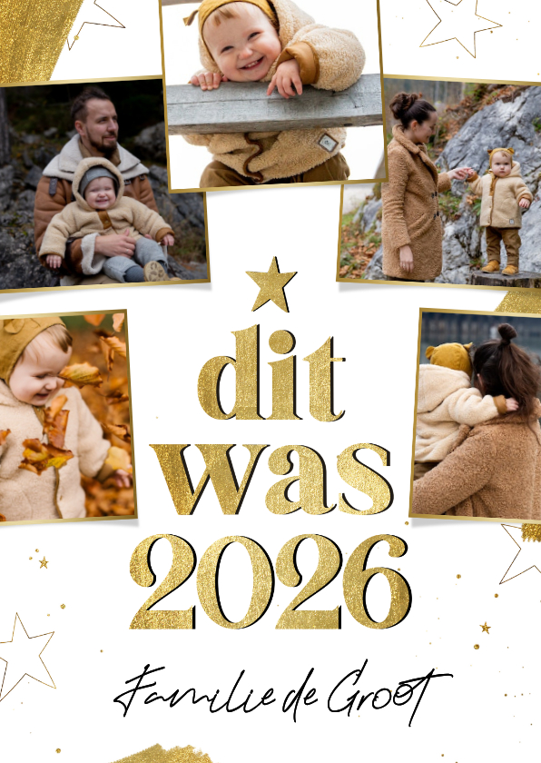 Nieuwjaarskaart terugblik fotocollage dit was 2026 - Nieuwjaarskaarten Nieuwjaarskaarten - Nieuwjaarskaart terugblik fotocollage dit was 2026