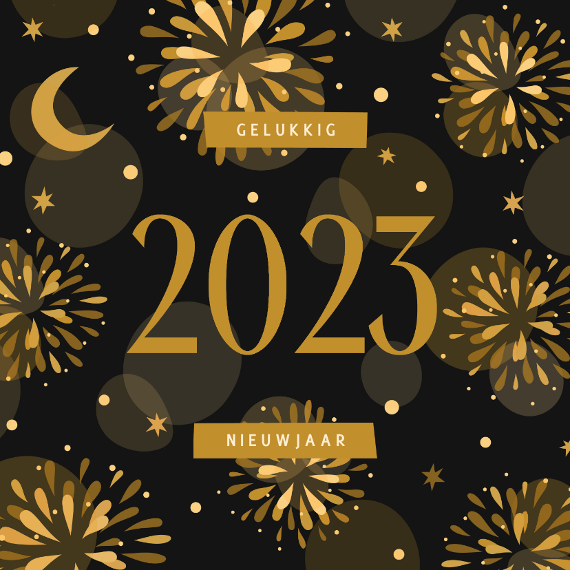 Nieuwjaarskaart vuurwerk 2023 - Nieuwjaarskaarten Nieuwjaarskaarten - Nieuwjaarskaart vuurwerk 2023