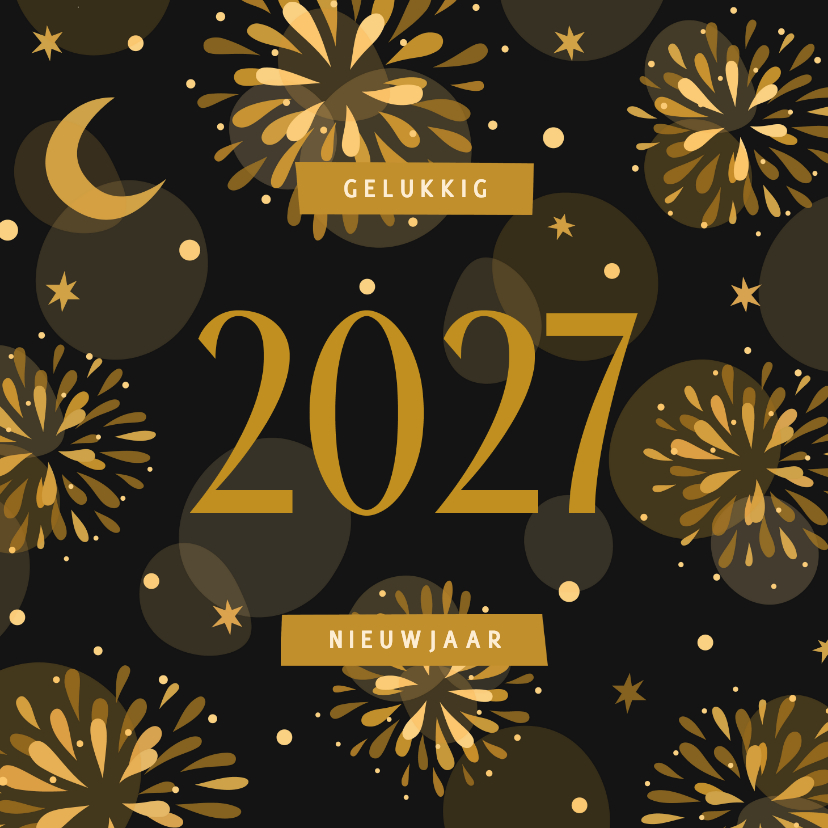 Nieuwjaarskaart vuurwerk 2027 - Nieuwjaarskaarten Nieuwjaarskaarten - Nieuwjaarskaart vuurwerk 2027