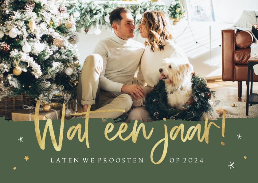 Nieuwjaarskaart wat een jaar goud sterren foto - Nieuwjaarskaarten Nieuwjaarskaarten - Nieuwjaarskaart wat een jaar goud sterren foto