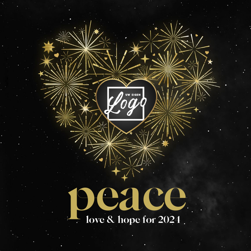 Nieuwjaarskaarten - Nieuwjaarskaart zakelijk internationaal peace vuurwerk hart