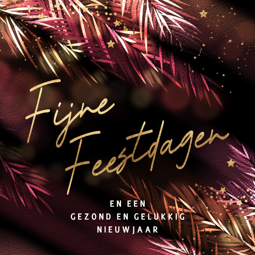 Nieuwjaarskaarten - Sjieke nieuwjaarskaart sprankelende kersttakken