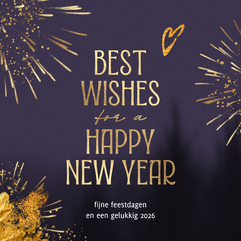Sjieke nieuwjaarskaart vuurwerk hart 2027 - Nieuwjaarskaarten Nieuwjaarskaarten - Sjieke nieuwjaarskaart vuurwerk hart 2027