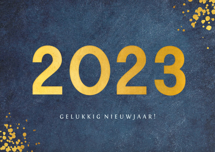 Stijlvolle blauwe zakelijke nieuwjaarskaart jaartal 2023 - Nieuwjaarskaarten Nieuwjaarskaarten - Stijlvolle blauwe zakelijke nieuwjaarskaart jaartal 2023