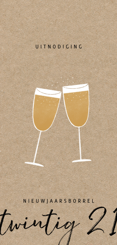 Stijlvolle Nieuwjaarsborrel Uitnodiging 2020 - Nieuwjaarskaarten Nieuwjaarskaarten - Stijlvolle Nieuwjaarsborrel Uitnodiging 2020