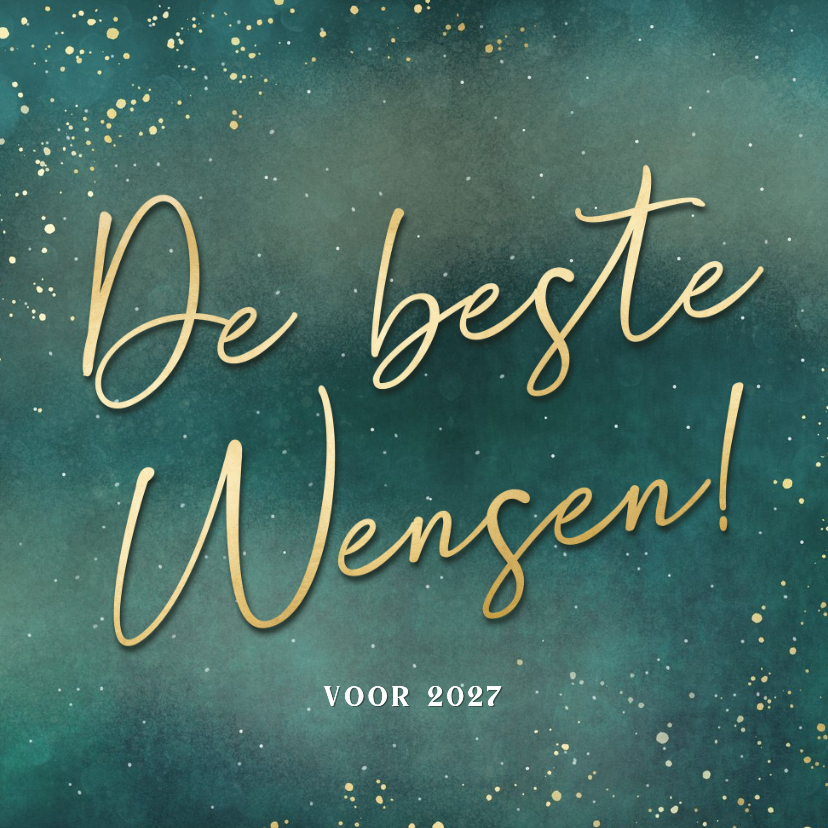 Stijlvolle nieuwjaarskaart met goud - De beste wensen - Nieuwjaarskaarten Nieuwjaarskaarten - Stijlvolle nieuwjaarskaart met goud - De beste wensen