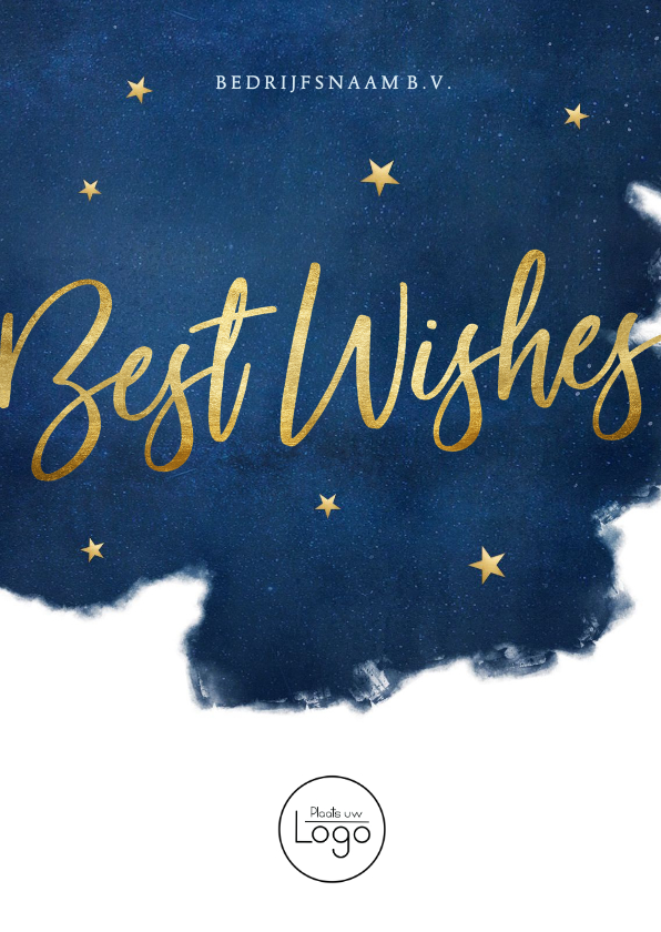 Stijlvolle zakelijke nieuwjaarskaart Best Wishes met goud - Nieuwjaarskaarten Nieuwjaarskaarten - Stijlvolle zakelijke nieuwjaarskaart Best Wishes met goud
